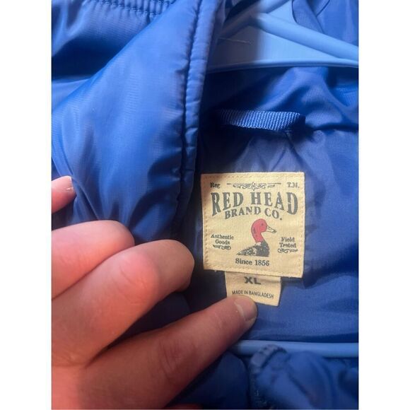 Red Head Mens Blue Raglan Sleeve Full Zip Quilted Puffer Jacket Size XL - Picture 4 of 11